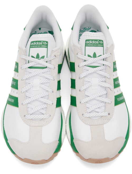 Adidas White & Green Country Sneakers
