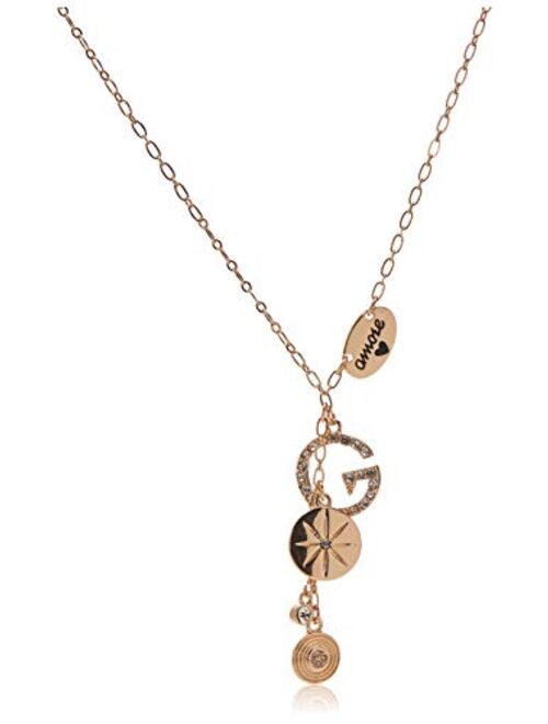 GUESS 95364-21 Cubic Zicrona With Letter Pendant And Round Shape Pendant Necklece