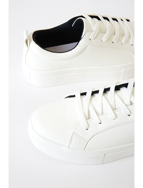 Lulus Kenley White Platform Lace Up Sneakers