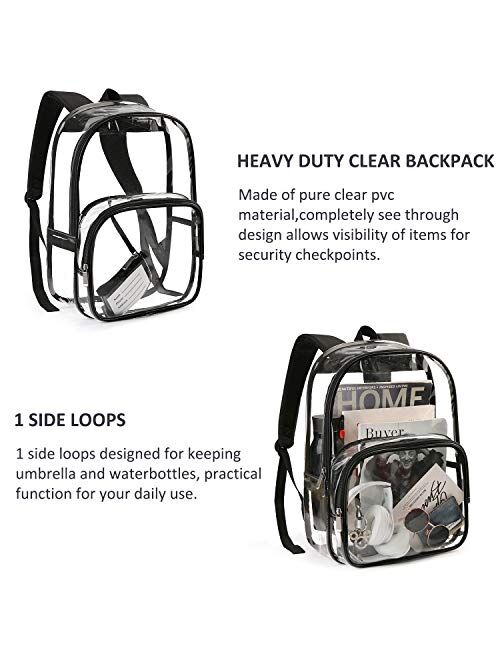 mommore Clear Backpack Durable Clear Bookbags Transparent Backpack for School, Work, Security