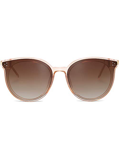 SOJOS Retro Round Sunglasses for Women Oversized Mirrored Glasses DOLPHIN SJ2068