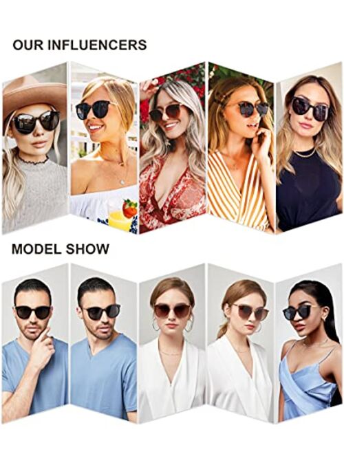 SOJOS Retro Round Sunglasses for Women Oversized Mirrored Glasses DOLPHIN SJ2068