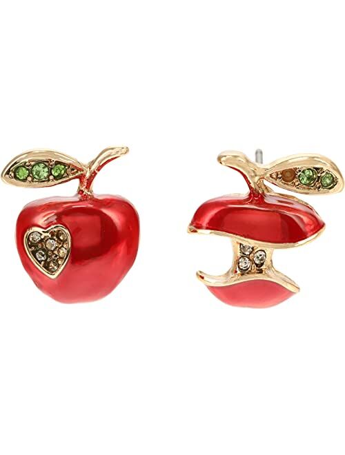 Betsey Johnson Apple Non-Matching Stud Earrings