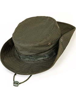 kolumb Wide Brim Boonie Hat, Men & Women Top Camo Bucket Hats for Safari Military Beach…