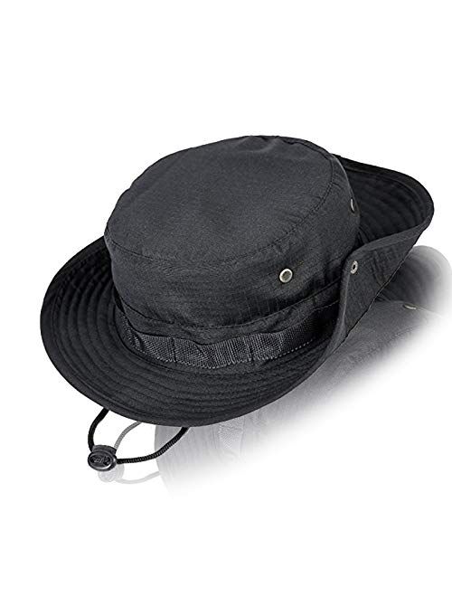 Fishing Hat Wide Brim Boonie Hat Sun Protection Cap Breathable Safari Hat for Man Woman