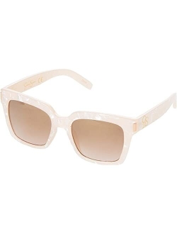 53 mm Eye-Catching UV Protective Rectangular Logo Sunglasses