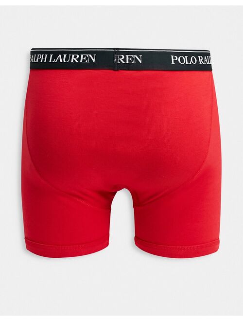 Polo Ralph Lauren 3 pack trunks in gray/red/black with logo waistband