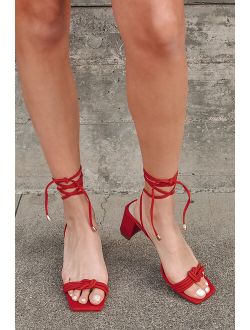Jazey Terracotta Lace-Up High Heel Sandals