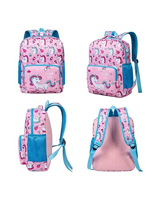 Unicorn Backpack for Girls, Toddler, Kids, Teen, Pink School Bookbag For Elementary Kindergarten Student, Preschool Children With Lunch Bag (age 6-12 years)