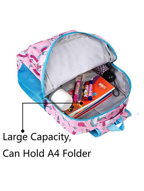Unicorn Backpack for Girls, Toddler, Kids, Teen, Pink School Bookbag For Elementary Kindergarten Student, Preschool Children With Lunch Bag (age 6-12 years)