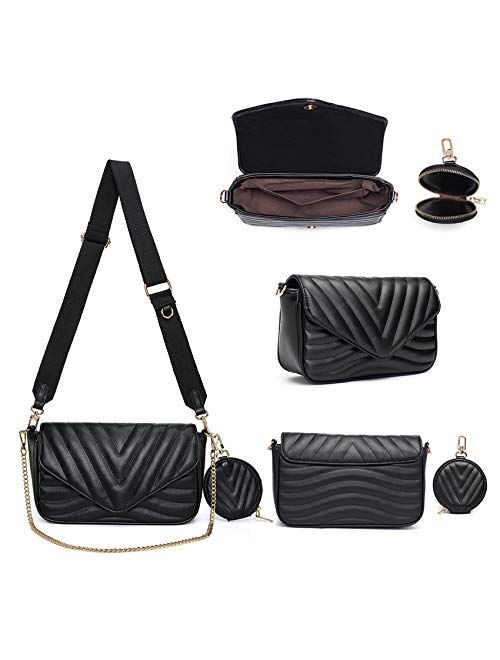 Small Quilted Crossbody Bags for Women Stylish Designer Purses and Handbags with Coin Purse including 2 Size Bag