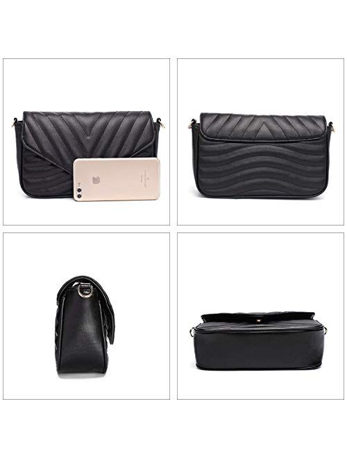 Small Quilted Crossbody Bags for Women Stylish Designer Purses and Handbags with Coin Purse including 2 Size Bag