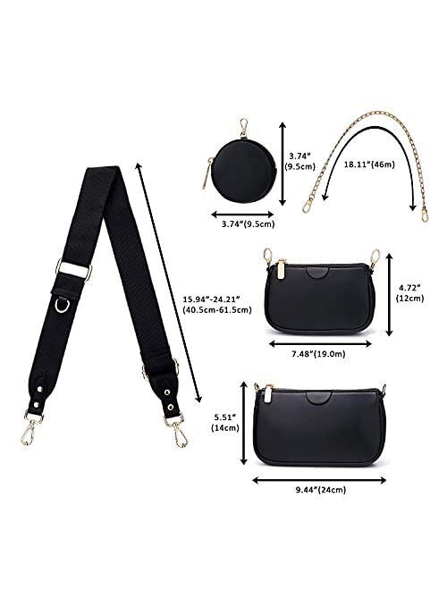 Yaluxe small Crossbody Bags with Coin Purse Women trendy Multi Golden Chain Zip Fashion