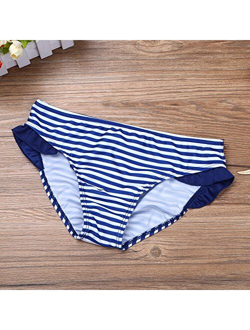 LiiYii Kids Girls Bikini Tankini Striped Swimwear Pool Party 2PCS Swimsuit Tops with Bottoms Set Beachwear