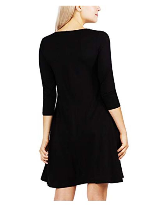 YELETE Women's A-line Dress with Pockets Plus Sizes S-3XL