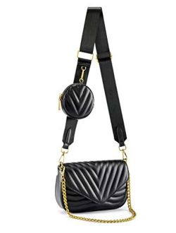 Ayliss Women Multipurpose Small Crossbody Bags Shoulder Handbag with Coin Purse Trendy Clutch Evening Bag PU Leather Chain