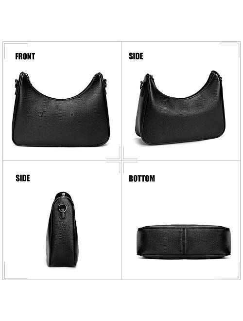 Myfriday Small Crossbody Hobo Handbags for Women, Multipurpose Soft Shoulder Bag Lightweight Retro Tote Bag with Coin Purse 2pcs/set