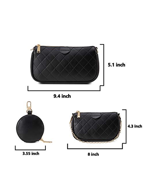 Small Rhombic Crossbody Bags for including 3 Size Bag Women Multipurpose Golden Zippy Handbags with Coin Purse