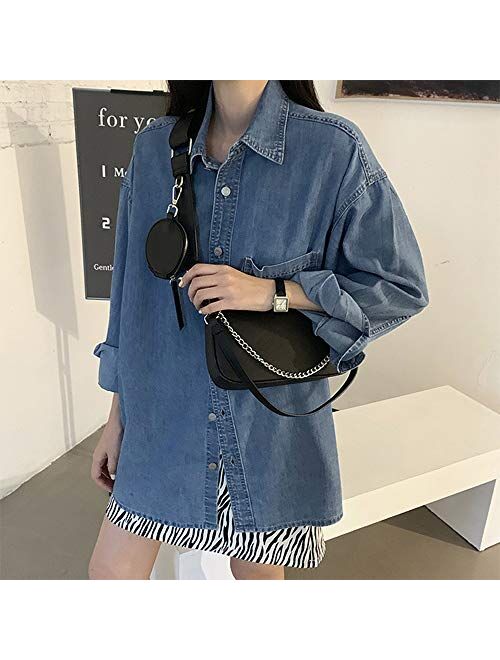 AMHDV Women Multipurpose Crossbody Bags Small Shoulder Bag Fashion 3 in 1 Zip Handbags with Coin Purse