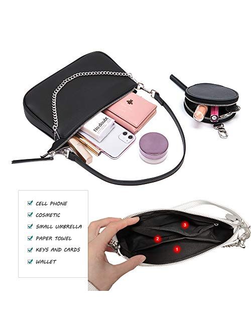AMHDV Women Multipurpose Crossbody Bags Small Shoulder Bag Fashion 3 in 1 Zip Handbags with Coin Purse