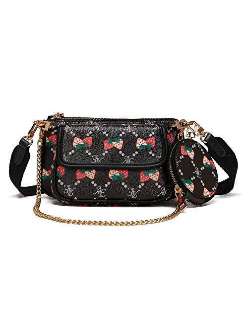 Small Crossbody Bags for Women Multipurpose Purses and Handbags with Coin Purse including 3 Size Bag (Black)