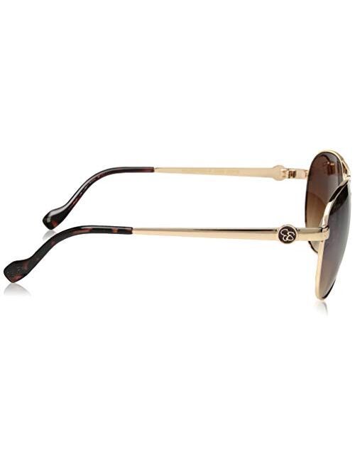 Jessica Simpson Women's J5596 Metal Aviator Sunglasses with Signature JS Enamel Logo Temple & 100% UV Protection, 60 mm
