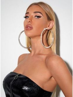 Rhinestone Hoop Earrings