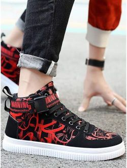 Men Allover Graphic High Top Sneakers