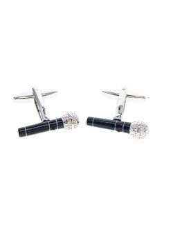 Musical Instrument Microphone French Shirts Music Microphone Cufflinks Cuff lings Cuff Buttons Cuff Link For Men's and Women's / AZCFMU017