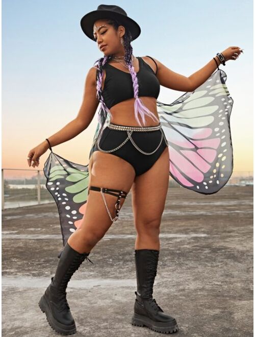 Shein 3pack Plus Butterfly Wing Design Bikini Swimsuit