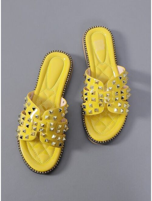 Shein Studded Decor Slide Sandals