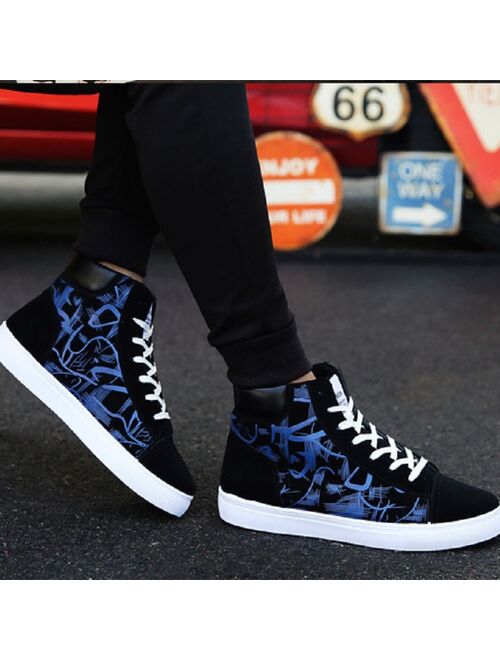 Zapatos Hombre Male Fashion Black & White Pattern Anti Skid Shoes Men