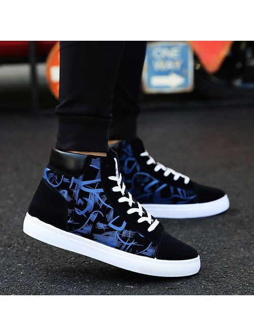 Zapatos Hombre Male Fashion Black & White Pattern Anti Skid Shoes Men