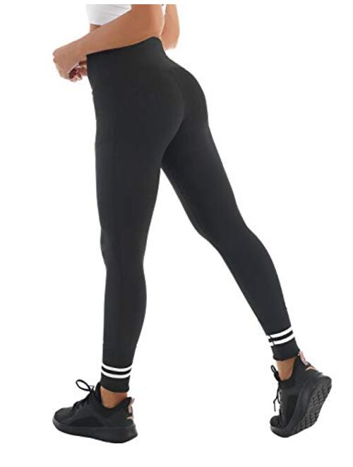 Blooming Jelly Womens High Waist Workout Leggings Compression Yoga Pants Tummy Control Running Gym Active Tights