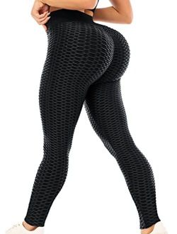 ViCherub Leggings for Women Scrunch Butt Lifting TIK Tok Yoga Pants Peach Lift High Waisted, Workout Tummy Control Tights