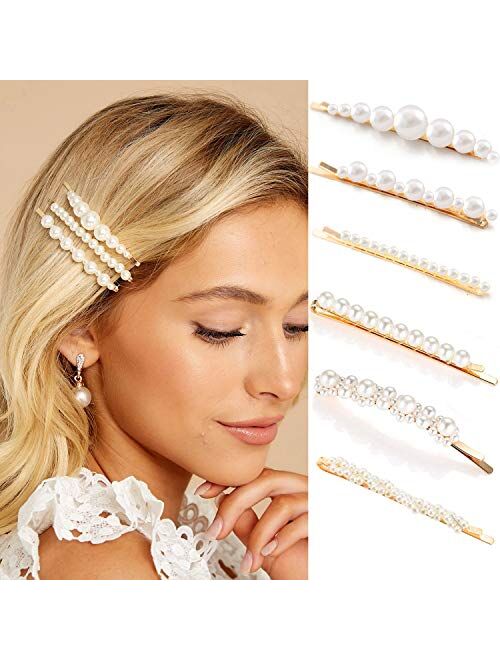 Gold Pearl Bobby Pins For Women Girls Valentines Styling Hair Clip Barrettes Decorative Hair Accessories Bridal Fashion Butterfly Hair Clamps Ladies Wedding, Birthday Par