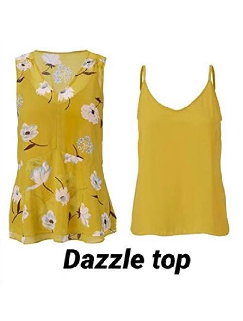 cabi Dazzle Yellow Floral Top #3782, Simone Dazzle top 3782