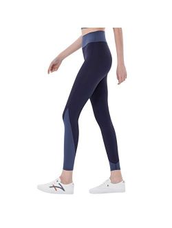 Women's Naked Feeling High Waist Tight Yoga Pants Patchwork Workout Leggings Compression Pants for Yoga Running Gym