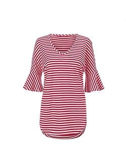 Shrunken Tee Shirt Top Red White Striped Limited Addition
