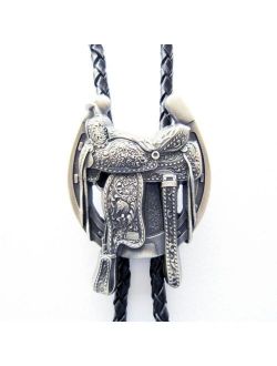 New Silver Plating Saddle Horseshoe Cowboy Boots Bolo Tie Neck Tie Necklace also Stock in US