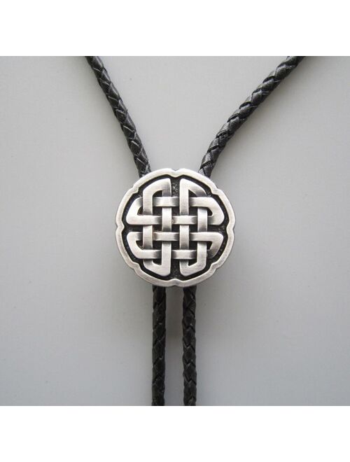New Vintage Style Original Antique Real Silver Plated Cross Knot Bolo Tie