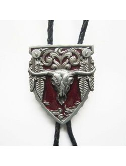 New Vintage Red Long Horn Bull Western Bolo Tie Neck Tie Necklace also Stock in US