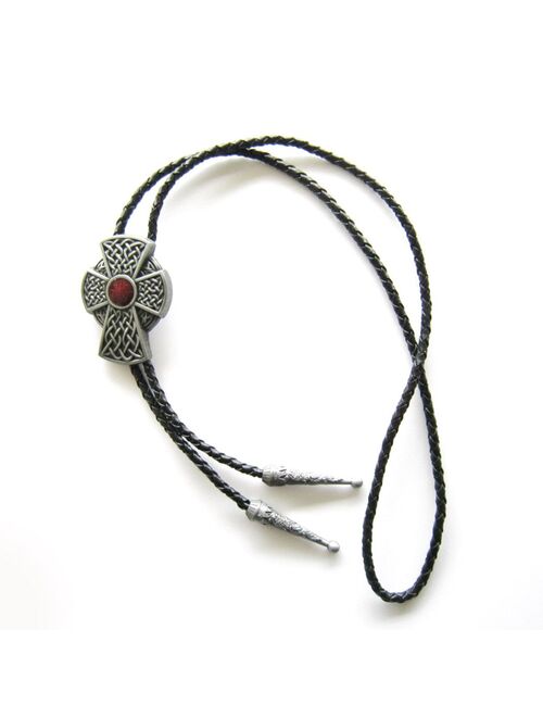 Vintage Southwest Red Knot Bolo Tie Wedding Leather Neck Tie