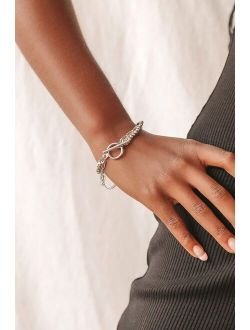 What You Came For Silver Layered Chain Bracelet