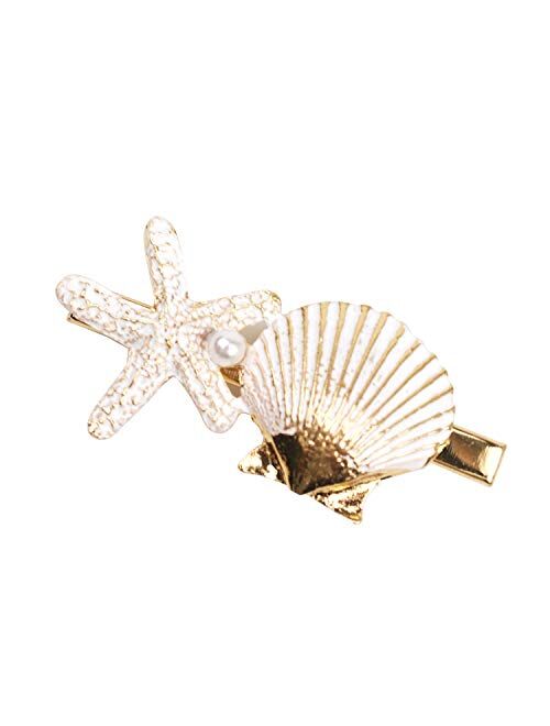 Shell Pearl Starfish Hair Clip Set for Women Girls, Princess Hair Clips, Alligator Hair Clips, Ladies and Girls Headwear Styling Tools Hair Accessories