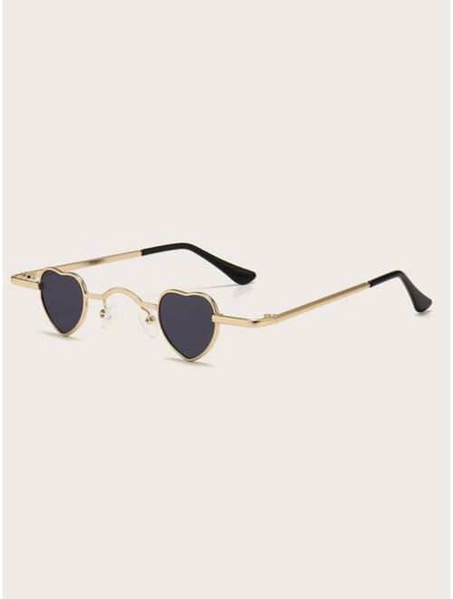 Shein Heart Shaped Metal Frame Sunglasses