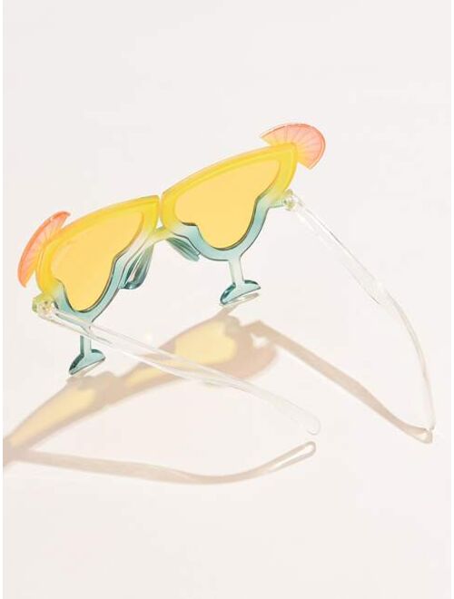 Shein Wine Glass Design Frame Sunglasses