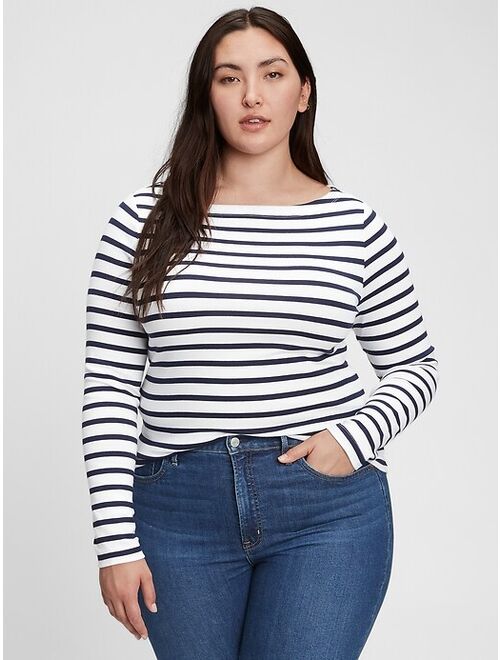 GAP Modern Long Sleeve Striped Boatneck T-Shirt