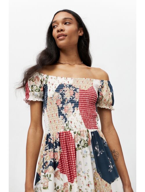 Urban outfitters UO Tessie Smocked Puff Sleeve Midi Dress