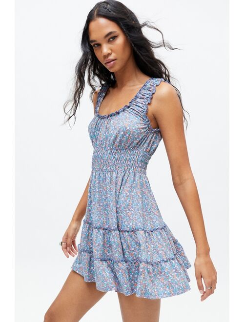 Urban outfitters UO Lizzy Smocked Floral Mini Dress